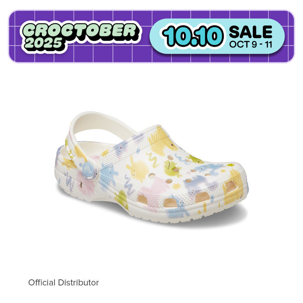Crocs Kids' Classic Pastel Pets Clog in Chalk | Shopee Philippines