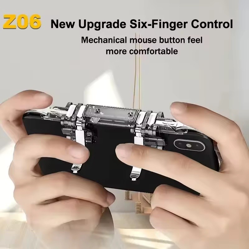 Z06 6 Fingers Adjustable Phone Gamepad for PUBG Gaming Controller ...
