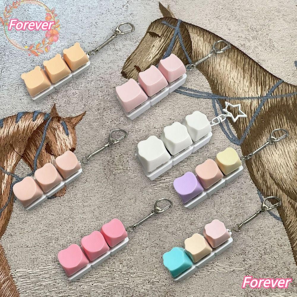 FOREVER Fidget Keychain, 3 Keys Key Button Finger Keyboard Cap ...