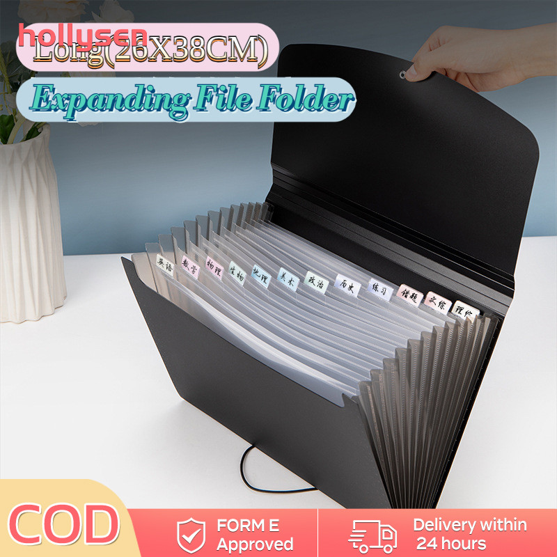 Long Expanding File Folder With Buckle 13 Layers Paper Organizers ...