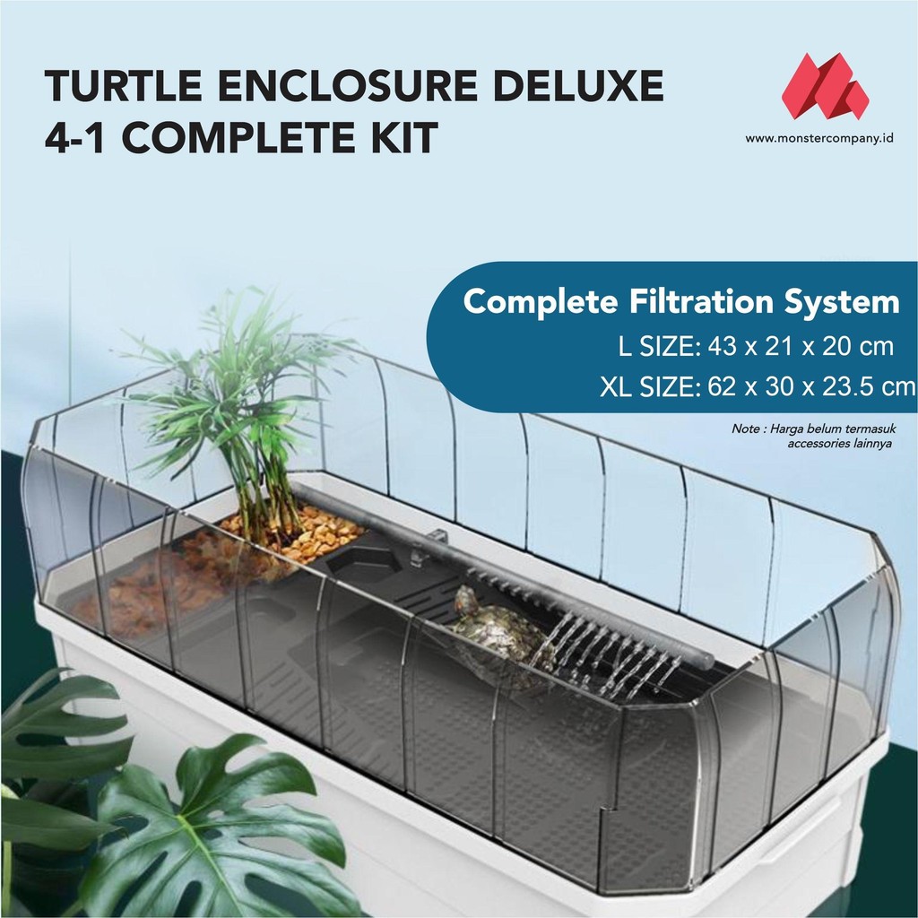 deluxe Complete Turtle Enclosure Aquarium Tank Large Turtle Cage ...
