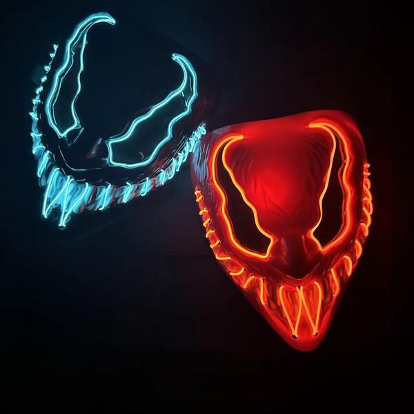 Halloween LED Luminous Venom Mask Cross-Border Cold Light Party Mask ...