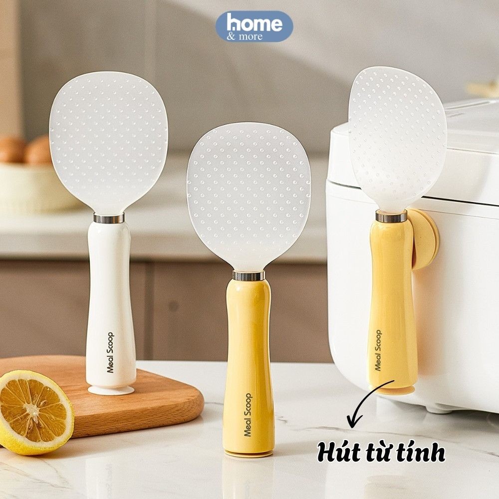 Home&more Self-Standing Magnetic Non-Stick Rice Spoon, Convenient 2in1 ...