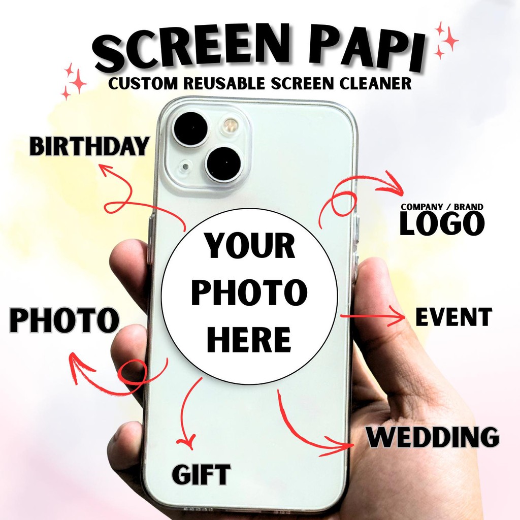 Screen Papi – Personalized Phone Screen Cleaner Sticker (Custom Logo ...