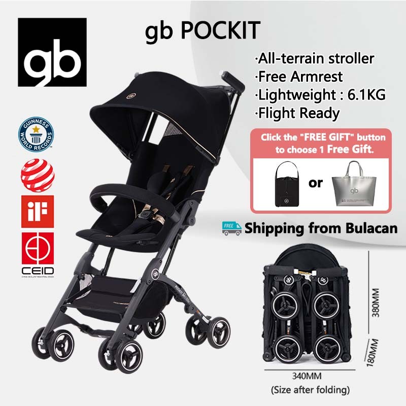 gb Pockit All-Terrain, Ultra Compact Lightweight baby pockit Travel  Stroller for Babies Toddlers, Carry-On flight Luggage Compliant,Boarding 