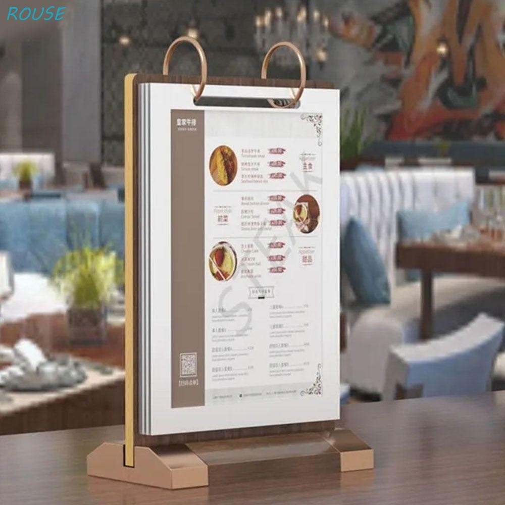 ROUSE Ads Display Stand, Wooden Holder Label Holder Menu Card Holder ...