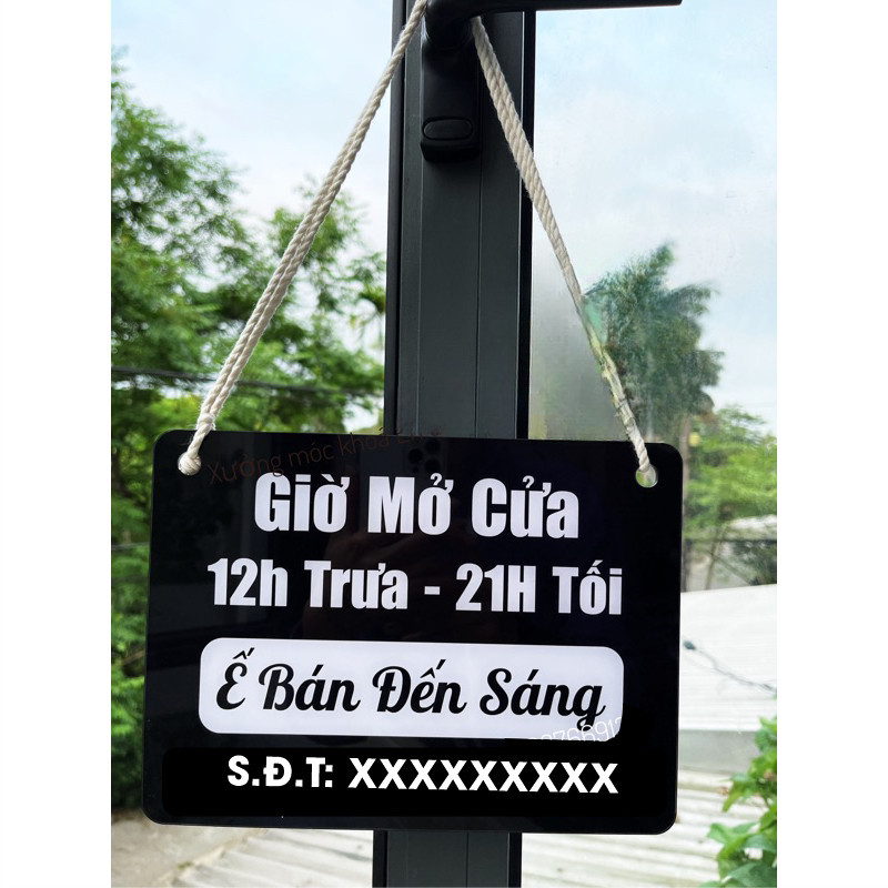 Waterproof Mica sign for opening and closing hours with information ...