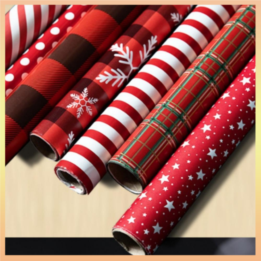 Star Holiday Wrapping Paper Festive Christmas Wrapping Paper Snowflake ...
