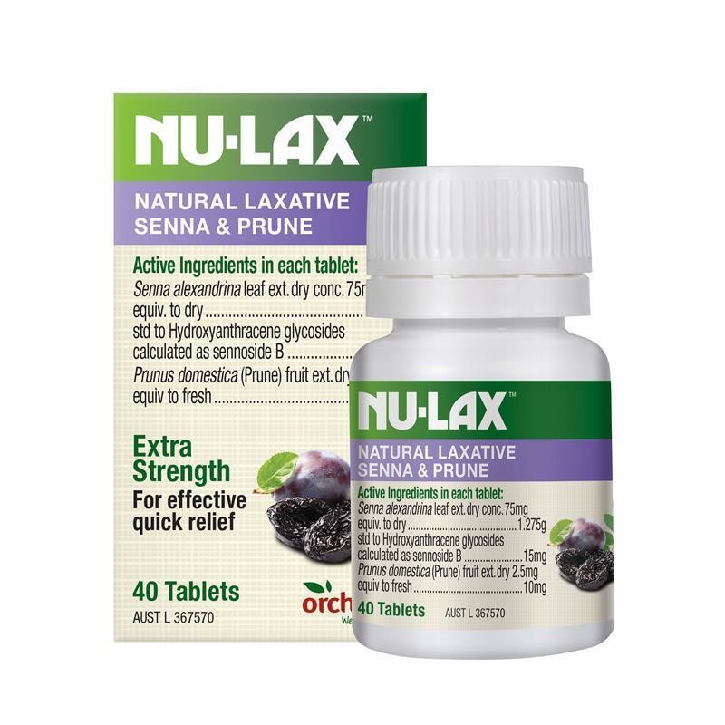 Nulax Natural Laxative Tablets with Senna and Prunes 40 Tablets ...
