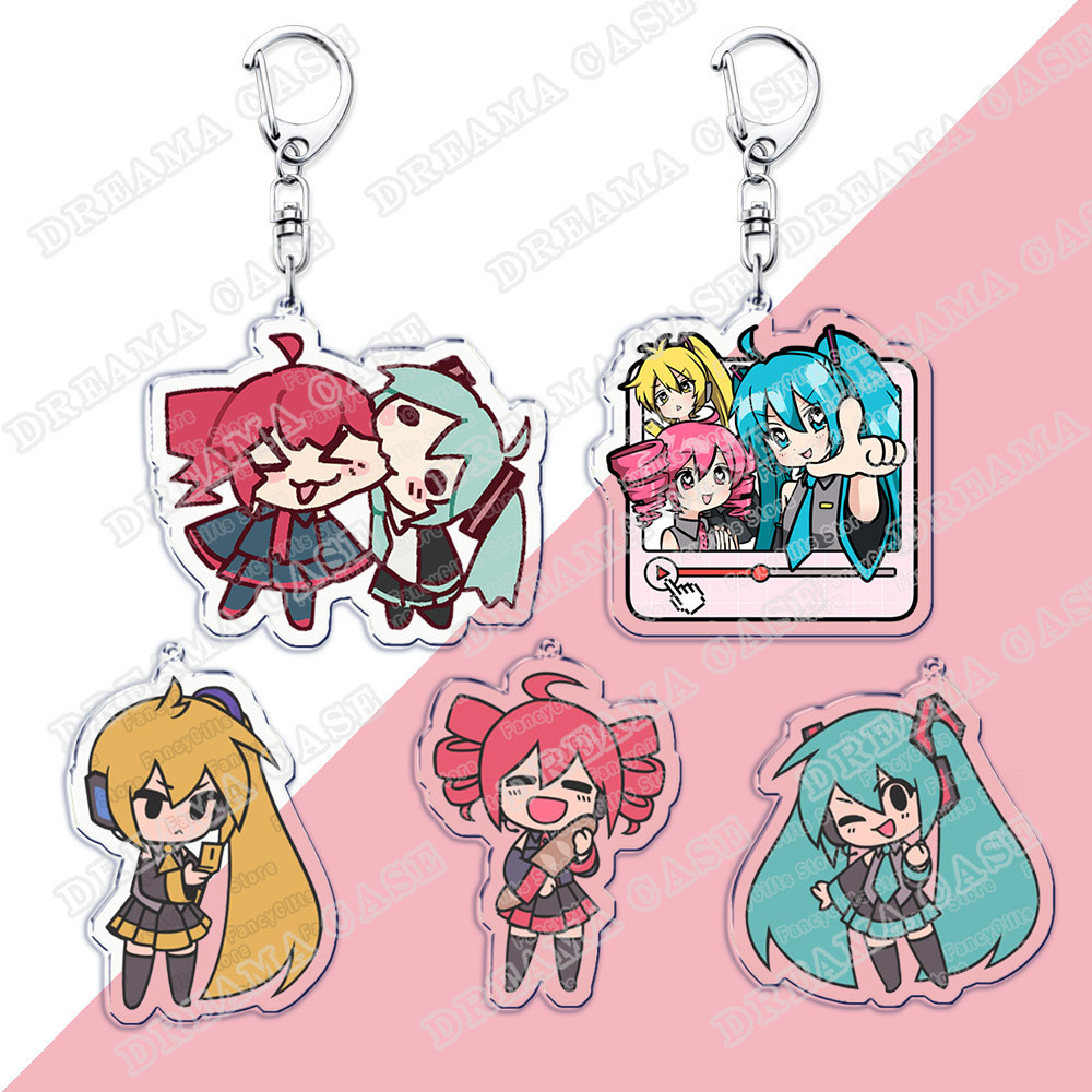 Adorable Cute Cartoon Anime Teto Kasane Girl Acrylic Keychains Ring for ...
