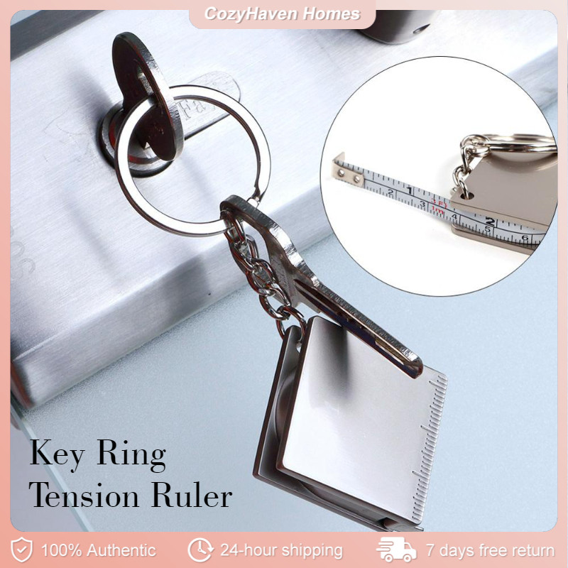3-in-1 Measuring Keychain: Retractable Tension Ruler, Stainless Steel ...