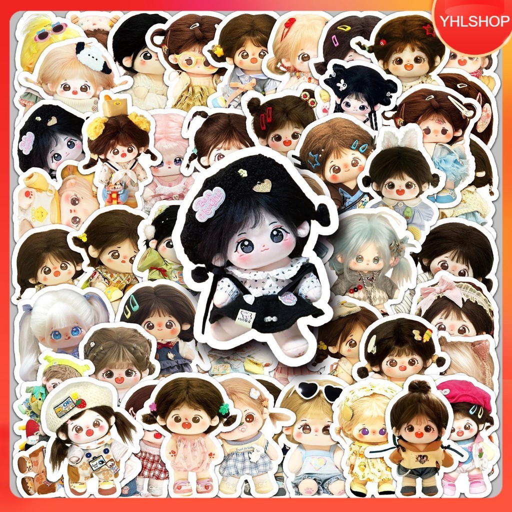 Shipped From Thailand 50 Designs cartoon Stickers Stuffed girl Dolls ...