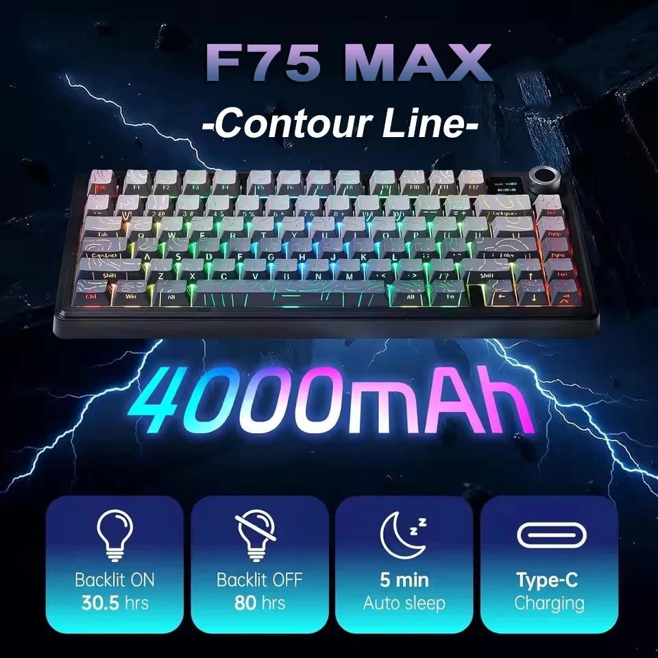 AULA F75 MAX Gaming Mechanical Keyboard 2.4G Wireless/BT/Wired Keyboard ...