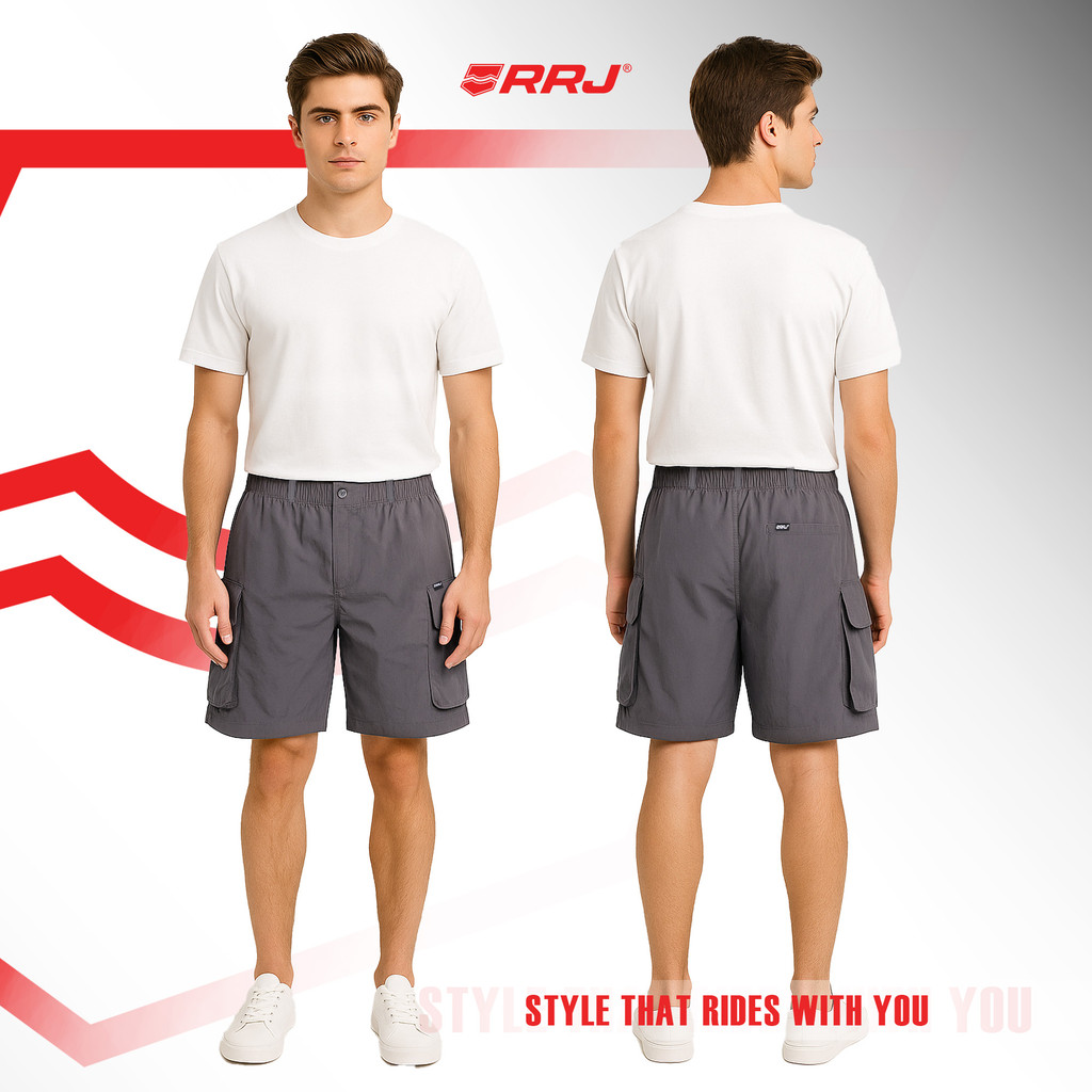 RRJ Men's Basic Non-Denim Cargo Short Mid-Rise Fitting 174341-U (Dark ...