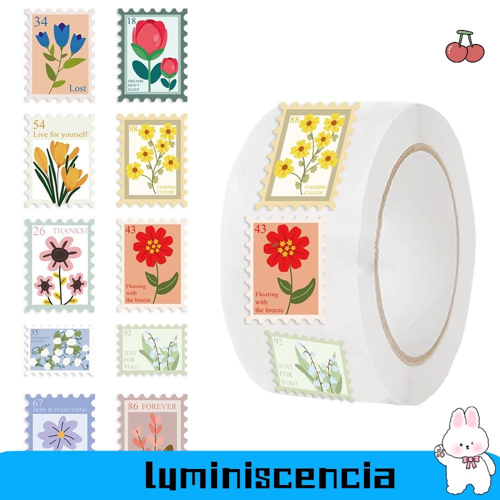 LUMINISCENCIA Flower Stamps Stickers, Waterproof Motivational Self ...