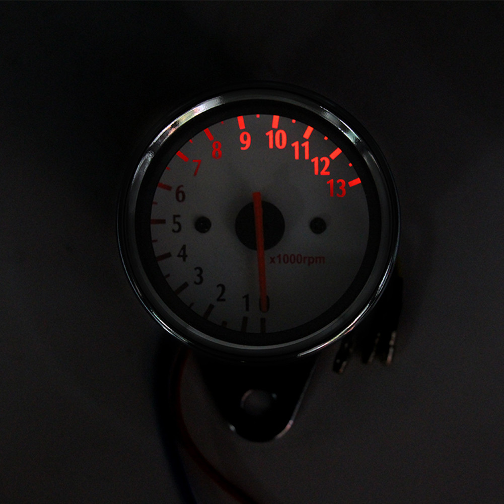 Retro Motorcycle Tachometer 0-13000 Tach RPM Gauge Rev Counter ...