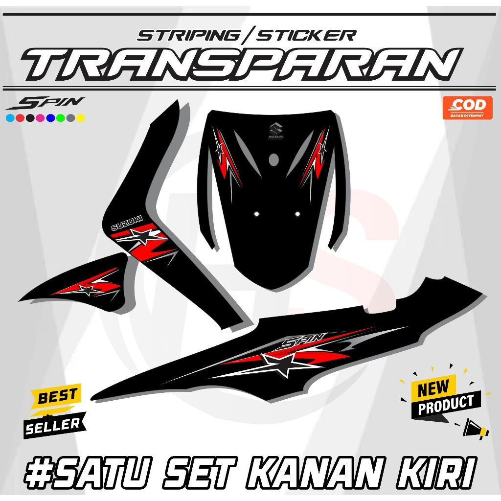 TRANSPARENT STRIPING STICKERS SUZUKI SPIN 125 2006 SIMPLE DESIGN ...