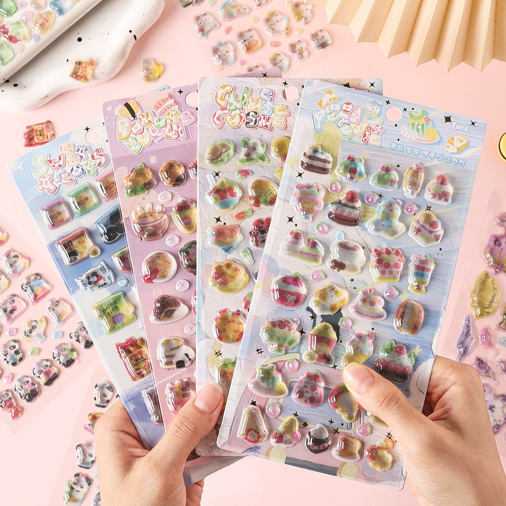 Cdaily|Sweet Cute Things Creative Epoxy Stickers 3D Three-Dimensional ...