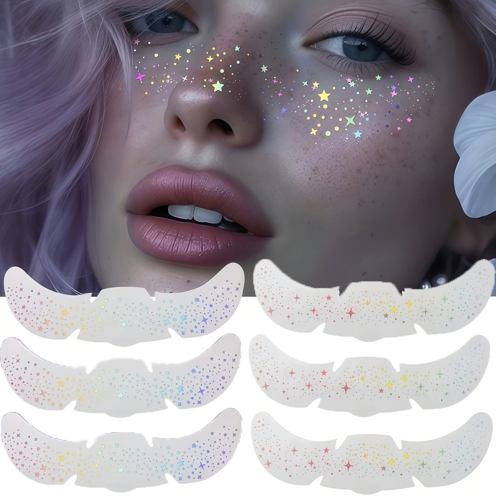 Glitter Freckles Holographic Face Stickers Self-Adhesive Waterproof ...