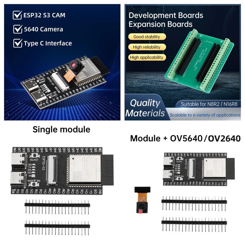 ESP32-S3 WROOM CAM development board WiFi Bluetooth module onboard ...