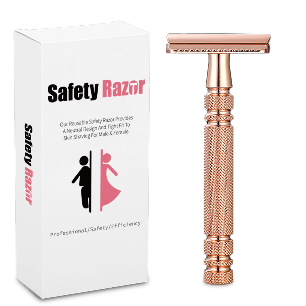 Rose Gold Razor,Classic Double Edge Safety Razor for Mens Shaving ...