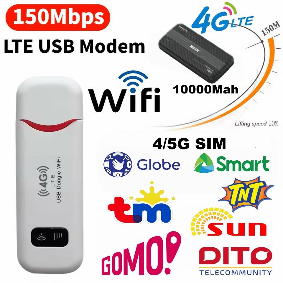 4G LTE WiFi Router With SIM Power Bank 10000Mah 150Mbps Portable WiFi ...