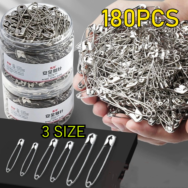 180PCS/Box Extra Large Safety Pin Perdible Pins PUSHPIN PERDIBLE 3Size ...