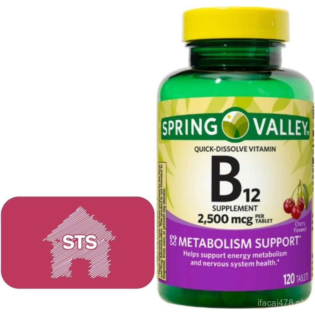 Spring Valley - Vitamin B12 Quick-Dissolve Tablets, 2,500 mcg, Cherry ...