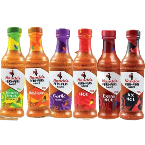 Nando’s Peri Peri Sauce (Lemon and Herb, Medium Garlic, Hot) 125g ...