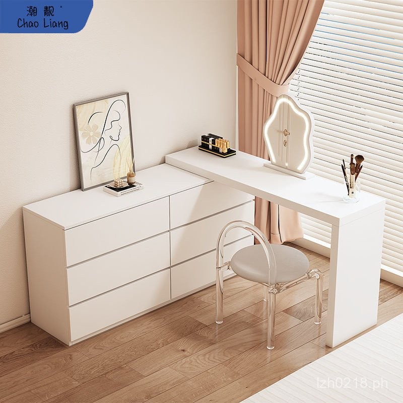 Modern Small Extendable Integrated Vanity Table Bedroom Style Dressing ...