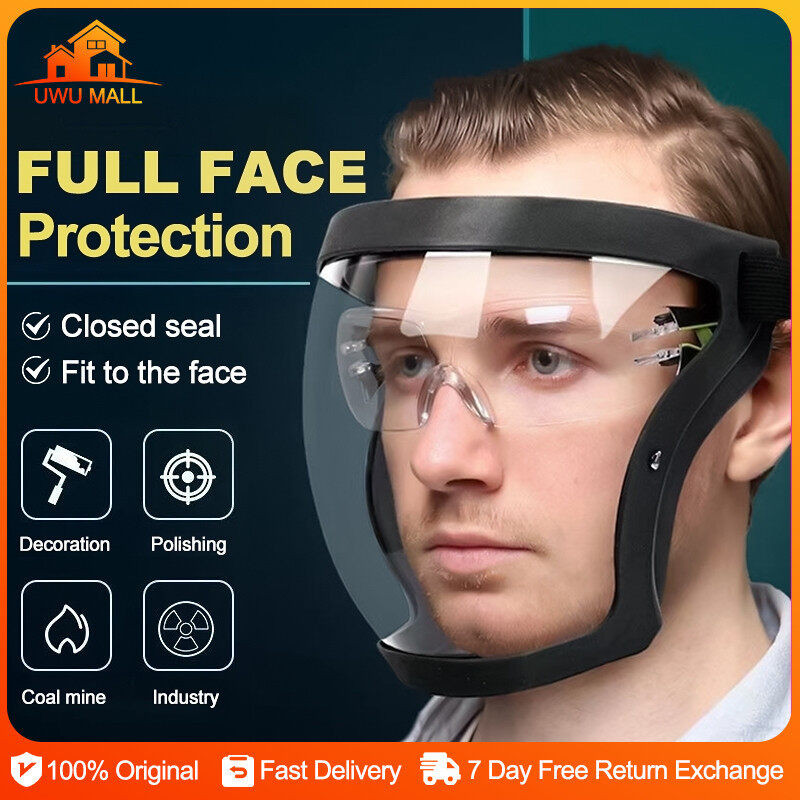 Transparent Full Faceshield Reusable Anti Fog Dustproof Mask Security ...