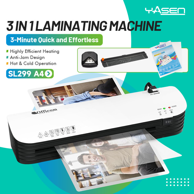 Officom SL299 Laminating Machine A4 with Lam Film Cutter Corner Rounder ...