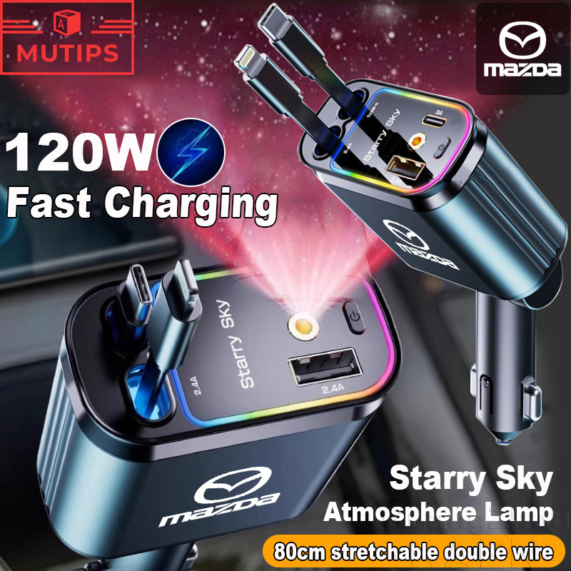Mazda Car Charger USB Fast Charge Type-C/IOS Adapter Starry Sky ...