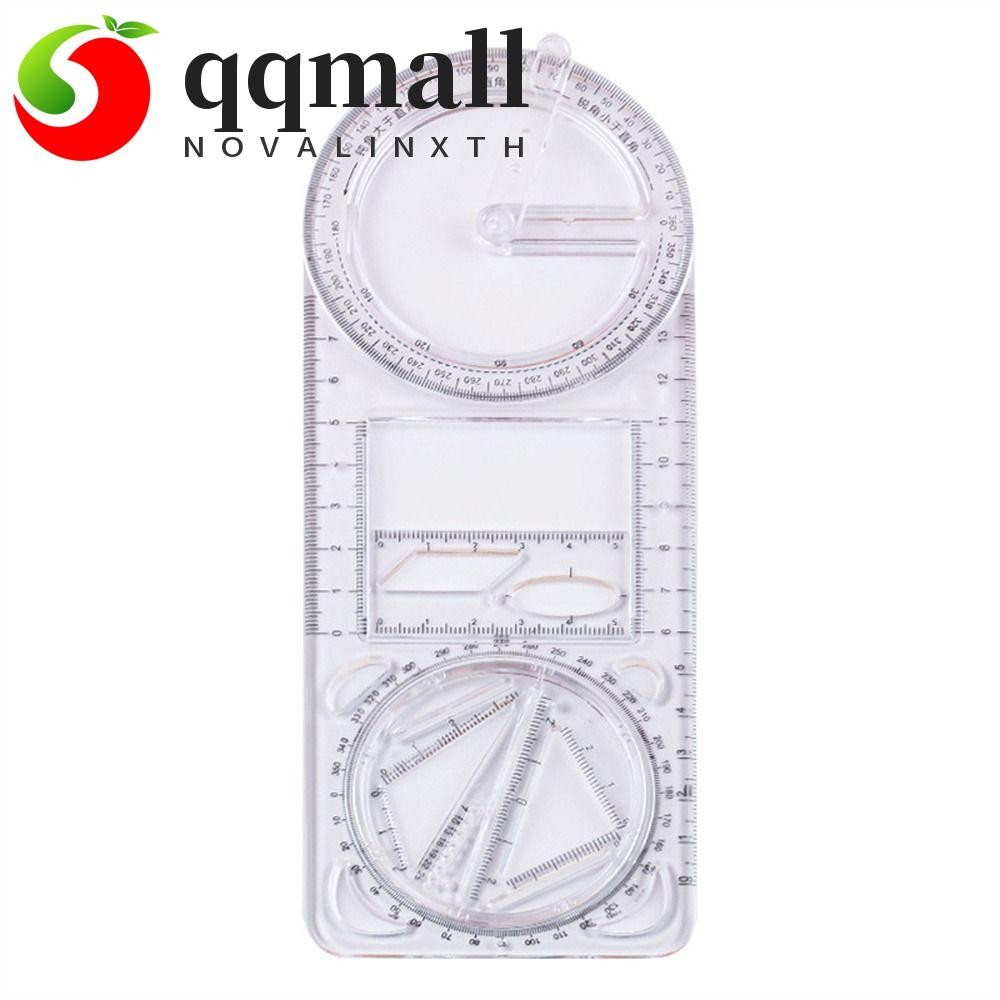 QQMALL Drawing Ruler, Activity Angle Ruler Straight Geometry Ruler ...