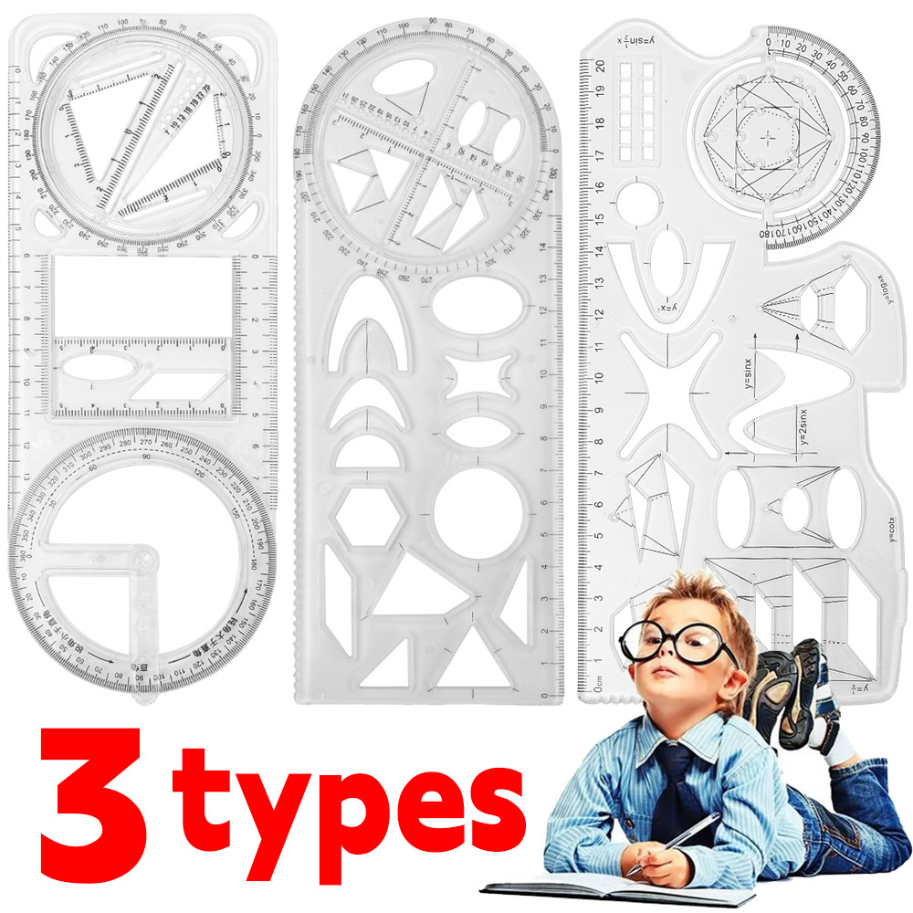 Math Classroom Essentials tool | 3 Versions Geometric Drawing Ruler ...