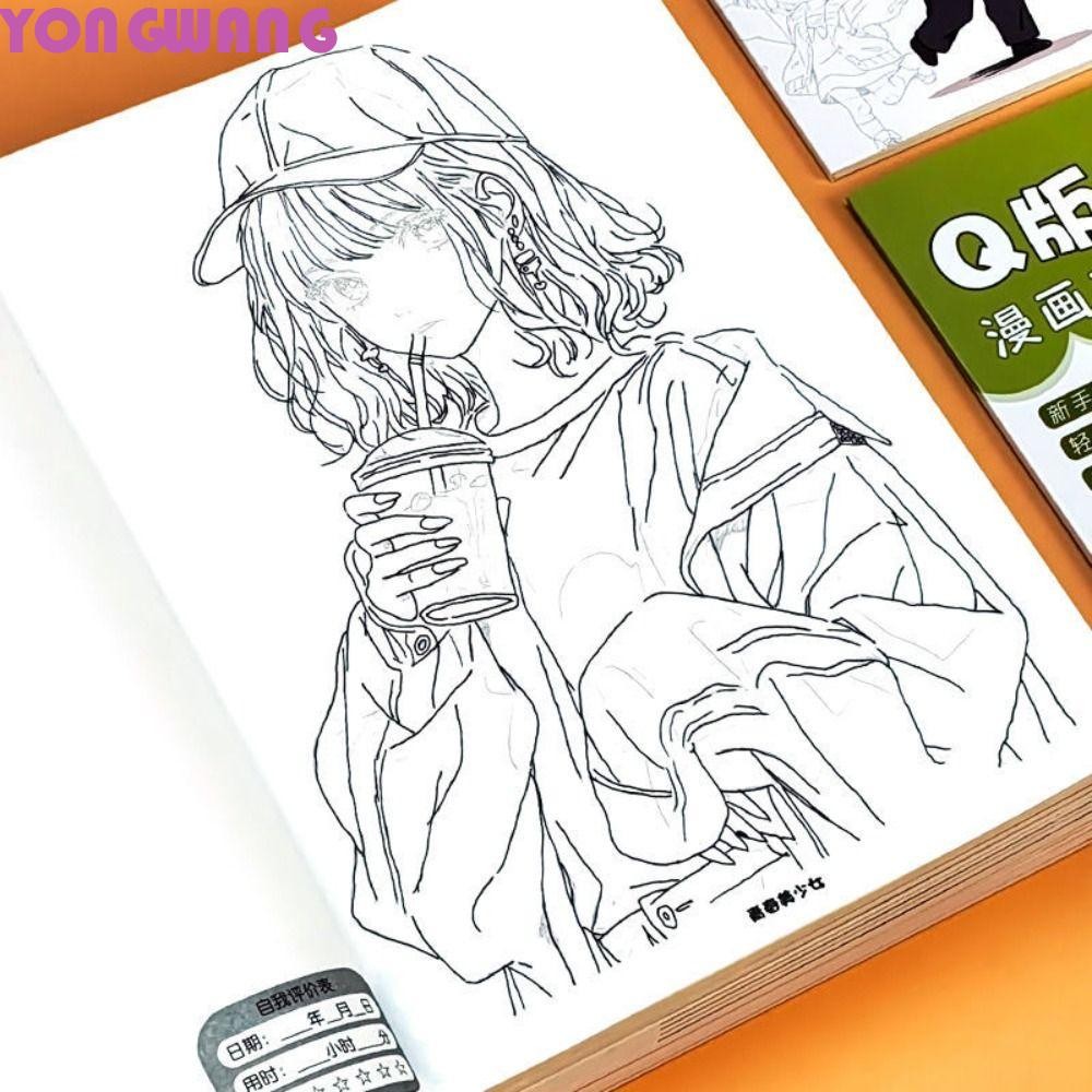 YONGWANG66HR Comics Line Draft Book, Novice Zero Basic Tracing Manga ...