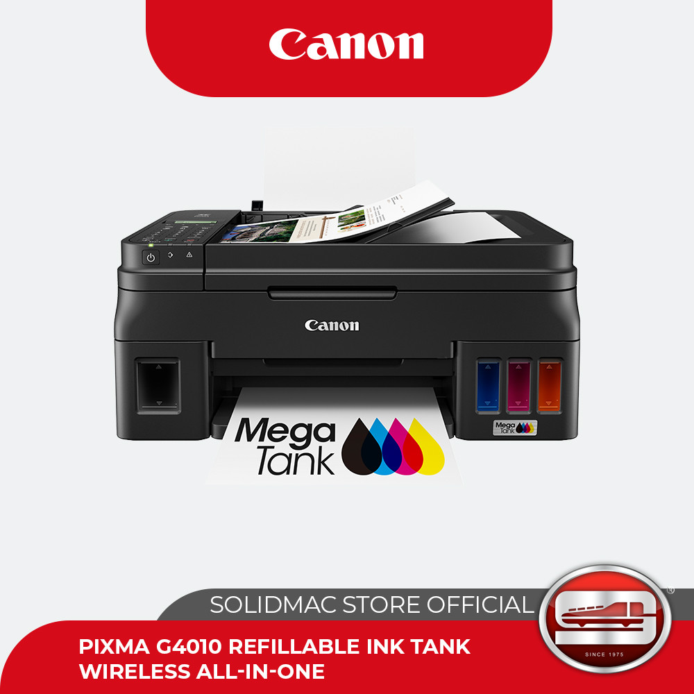 Canon PIXMA G4010 Refillable Ink Tank Wireless All-In-One with Fax for ...