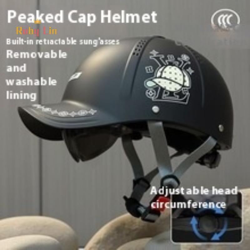 Ruby Lin 1 Piece Motorcycle Half Helmet Baseball Cap Style For Cafe ...