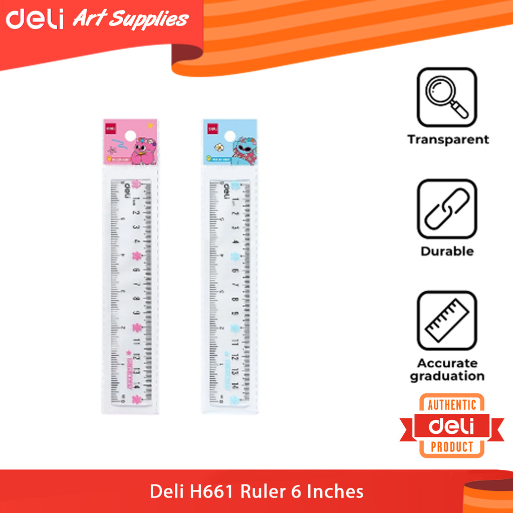 Deli Ruler 6 Inches H661 | Shopee Philippines