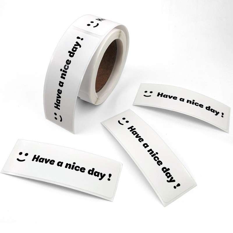 120pcs/Roll Smile Face “Have A Nice Day” Stickers Gift Bag Envelope ...