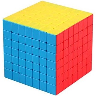 Cube 7x7x7 MoYu Meilong MFJS – Puzzles Magiques Sept Couches, Design Anti-Adhésif, Support Inclus, Multicolore