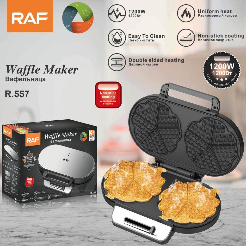 【RAF】Household Waffle Maker Double Sided Heating Sandwich Machine ...