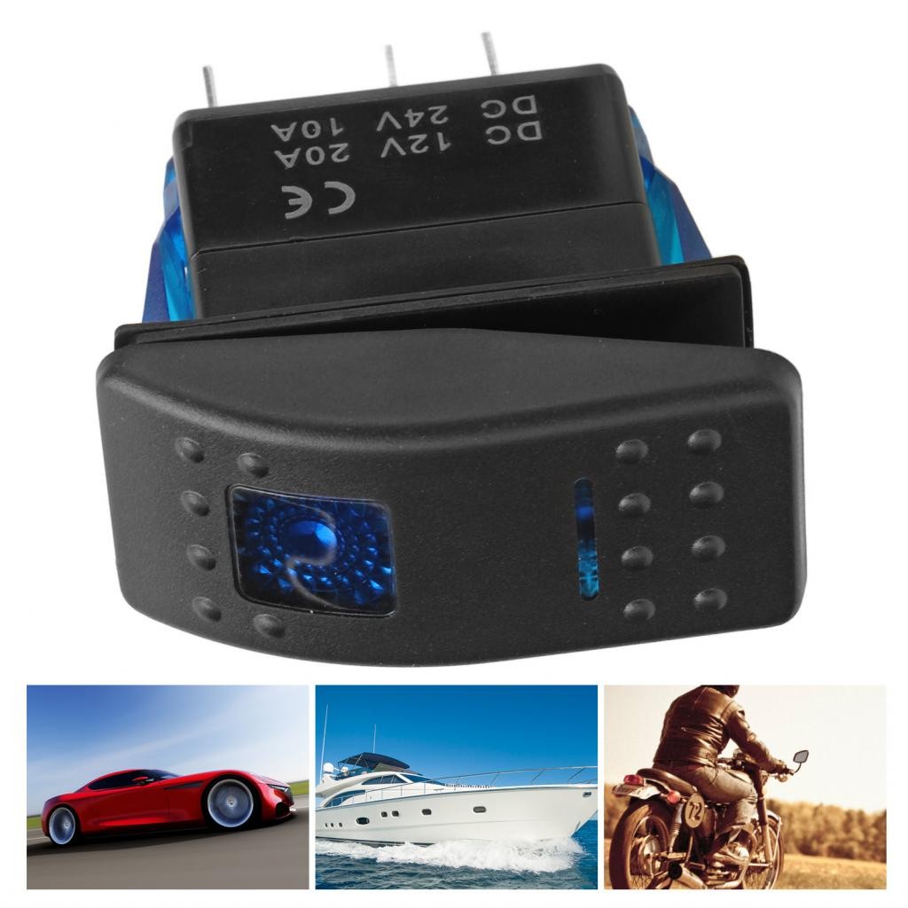 Yaouy On Off Toggle Switch Waterproof Rocker Long Durability Blue ...