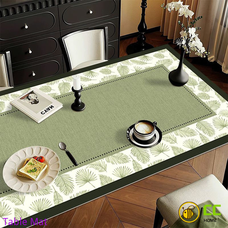 CC Home Fresh Plant Pattern PVC Rectangular Table Mat Home Decoration ...