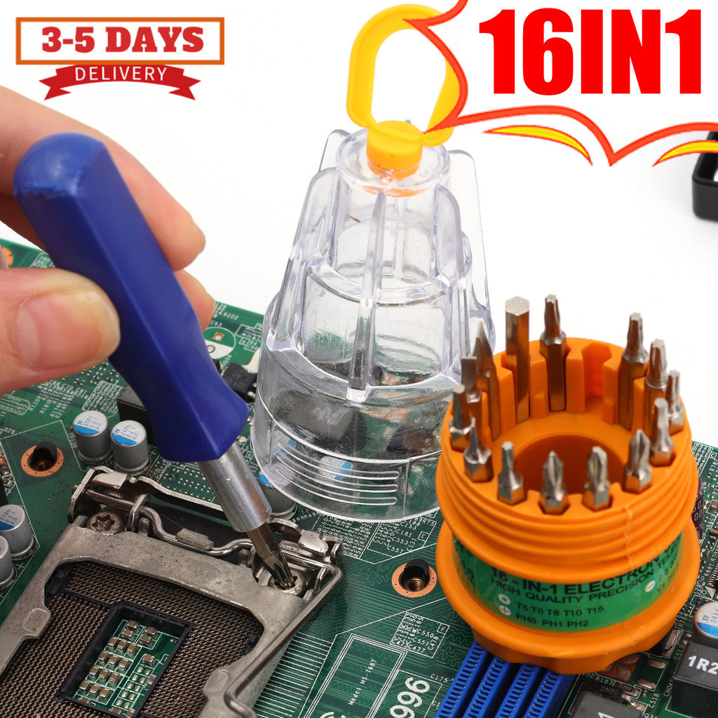 [3-5 Days Arrive] 16 in 1 Magnet Screwdriver Set with 16 Bits for ...