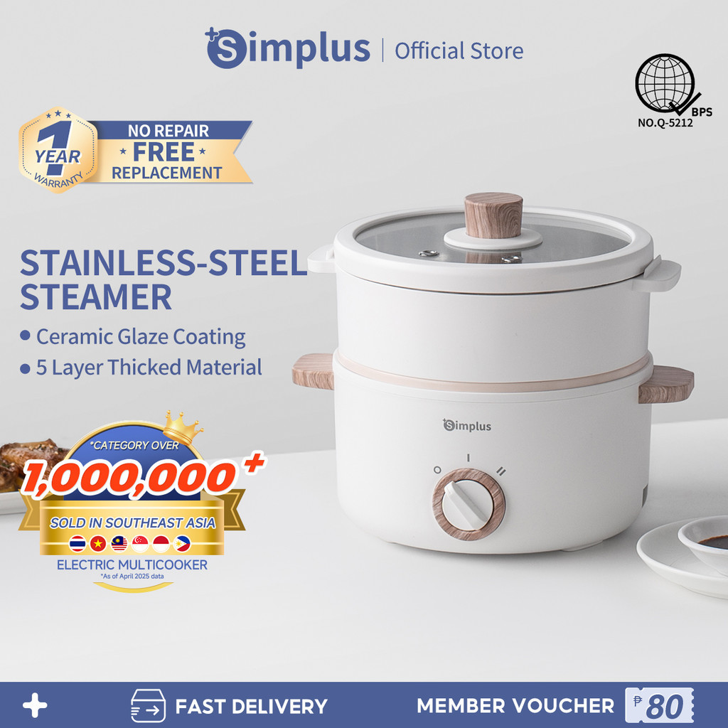 Simplus Rice Cooker Electric Cooker Stainless Steel Steamer Multi ...