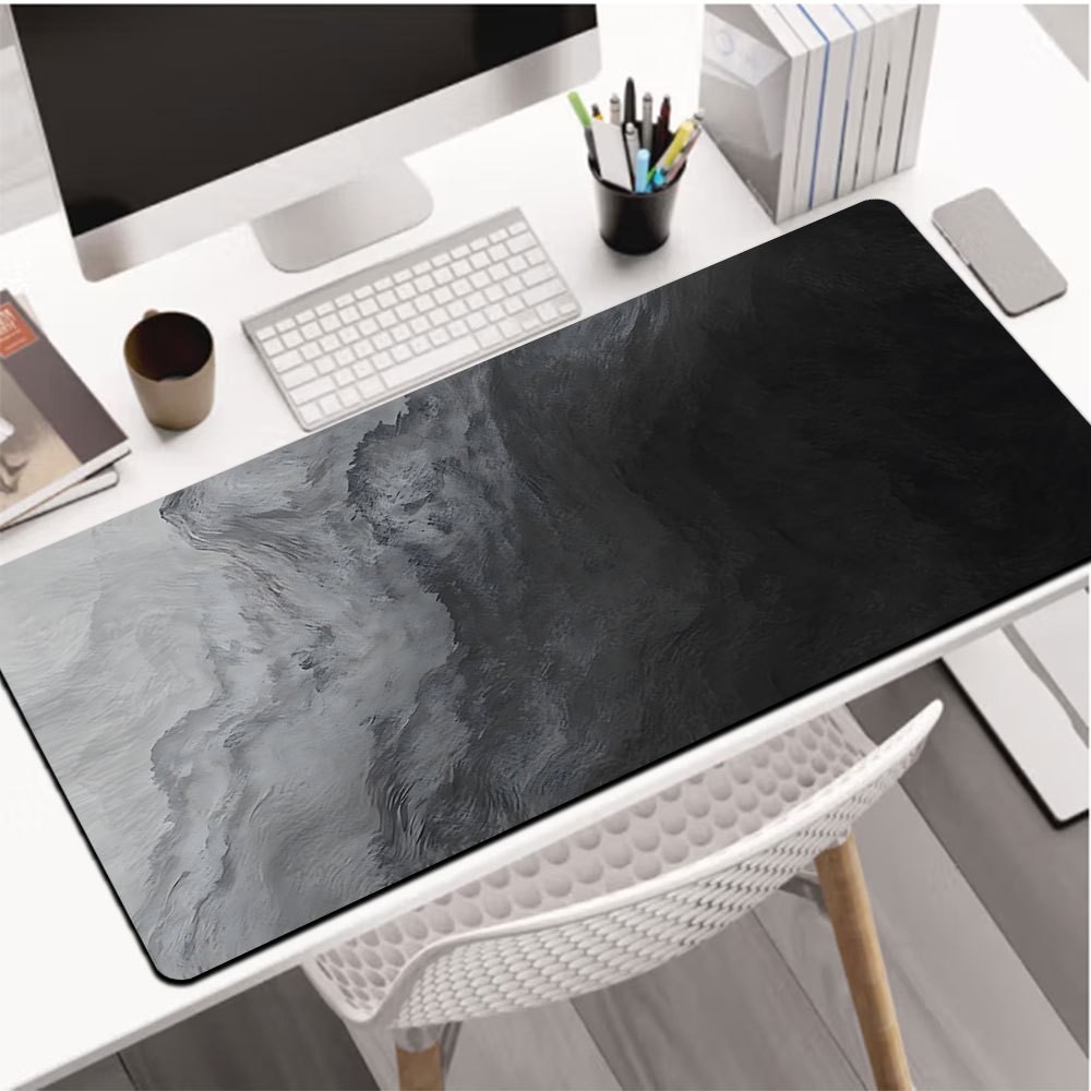 Black Ink Wash Desk Mat Smooth Computer Mousepad Extended Gaming Mouse ...
