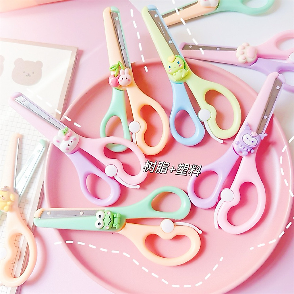 HM 1PC Two Colors Cute Cartoon Mini Scissors Children Hand-cut Knife ...