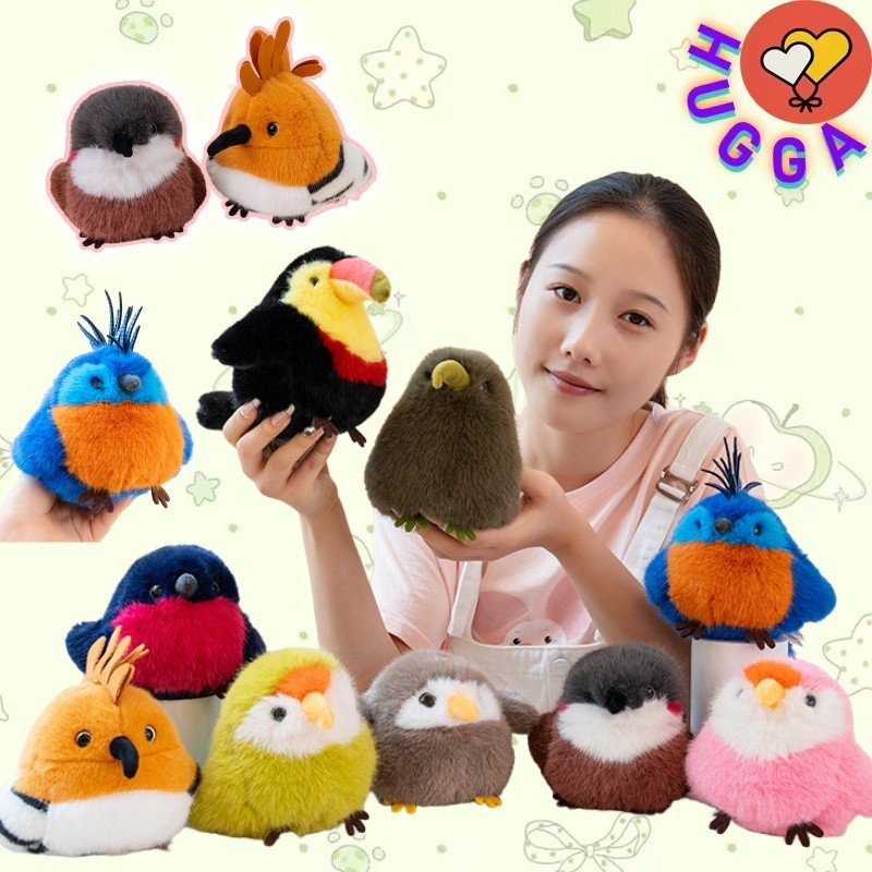 HUGGA Fun Parrot Bird Plushie Toy Cute Owl Toucan Plush Doll Children's ...