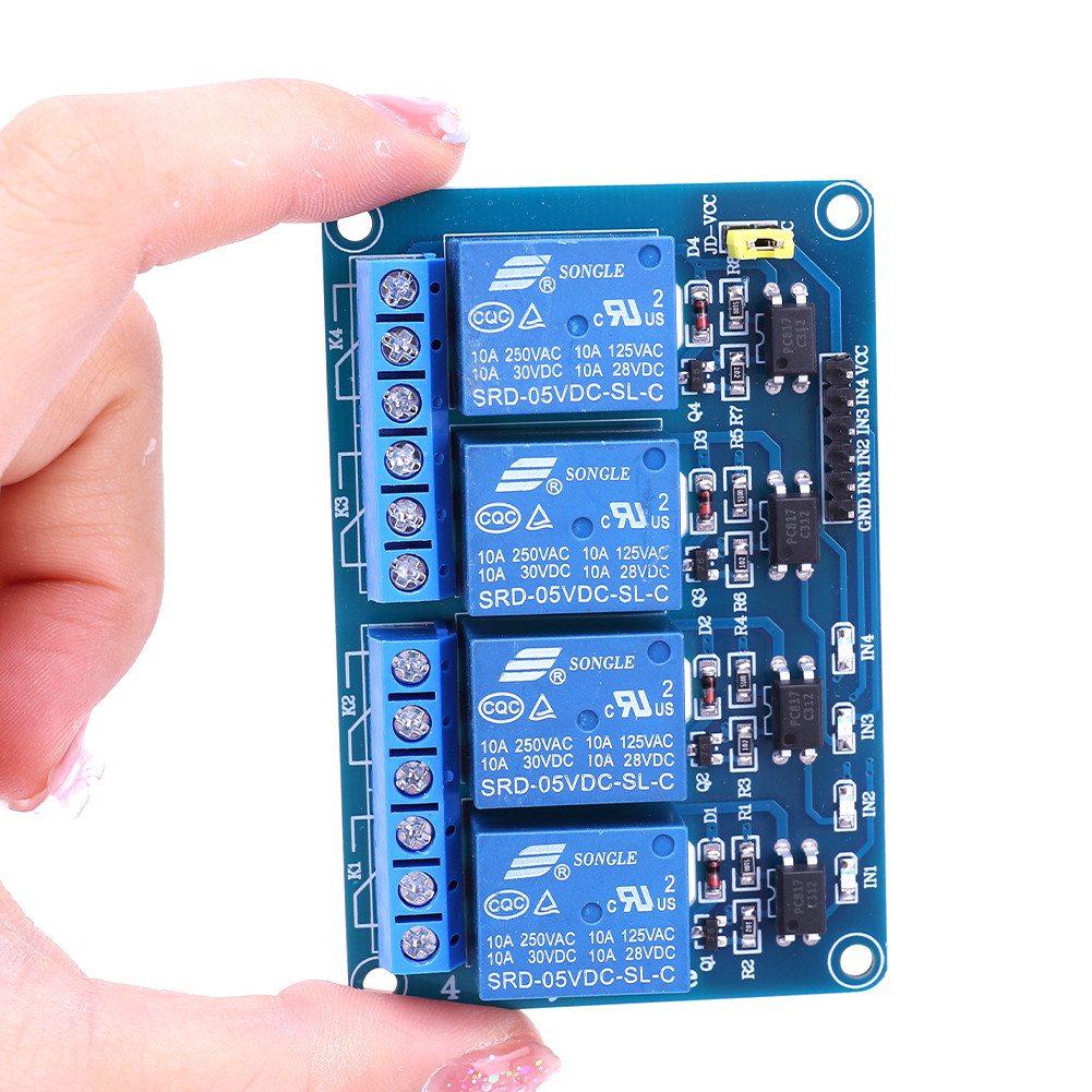 5V 12V 4 Channel Relay Board with Optocoupler Relay 4 Way Relay Module ...